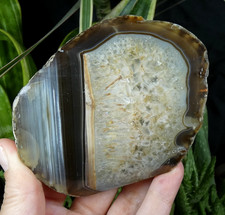 Belle Agate poli 9x9cm bloc à poser mineral collection pierre reiki soin énergie