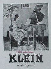 PUBLICITE KLEIN LE PIANO A