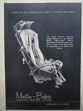 7/1957 PUB MARTIN BAKER EJECTION SEAT SIEGE EJECTABLE ESCAPE SYSTEM AD