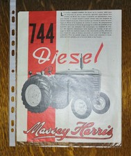 catalogue tracteur 744 diesel massey harris 1952