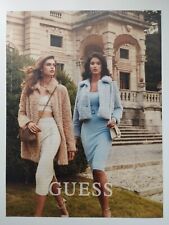 GUESS BAG Designer Fashion Handbag Purse Print Ad / BROWN & WHITE