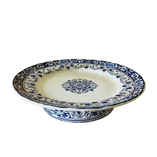 Compotier Jules Vieillard Bordeaux plat ancien faïence Terre de Fer Louis XV