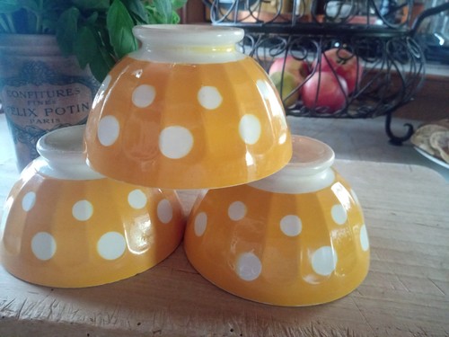 Bols jaunes pois blancs - bols,