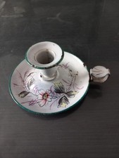 bougeoir Emaille Decor Florale