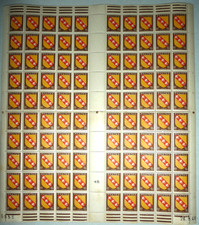 PLANCHE DE 100 TIMBRES N° 757