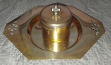 ANCIEN PLATEAU religieux/ DE  DE COMMUNION? 24x17cm/METAL doré/+ LAVABO DE MESSE