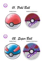 Modèles de PokéBall à Réaliser en Perles de Hama - Fichier Dématérialisé