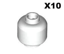 Lego ® Lot 10 Tête Blanche