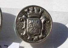 RARE BOUTON UNIFORME MILITAIRE ANCIEN COURONNE BLASON LION PHENIX LAURIER D:15mm