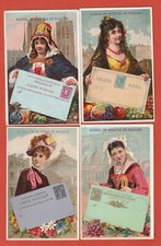 9 CHROMOS - ALCOOL DE MENTHE - RICQLES - COSUMES DIFFERENTS PAYS