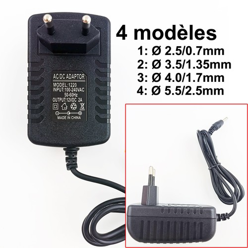 12v 2000ma plug chargeur - 12v,