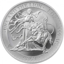 2021 £1 Saint Helena Una and the Lion 1 oz silver coin Mintage 10000