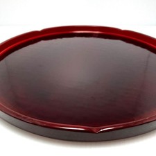 Plateau rond laqué rouge laqué japonais traditionnel en bois naturel