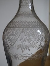 BACCARAT CRISTAL ANCIENNE BELLE CARAFE CAVE LIQUEUR 19 EME STYLE NAP III GRAVURE