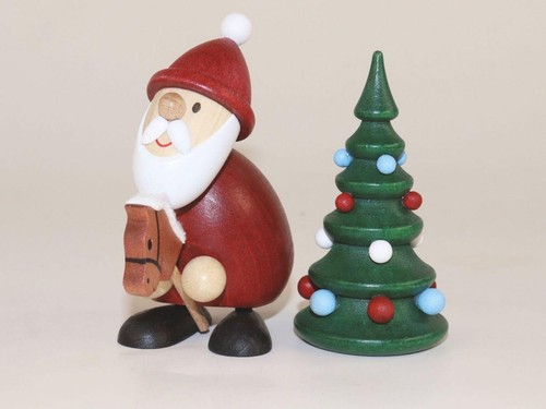 Figurine bois père noël - bois,