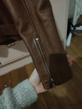 perfecto en cuir marron en parfait état jamais porté taille s 