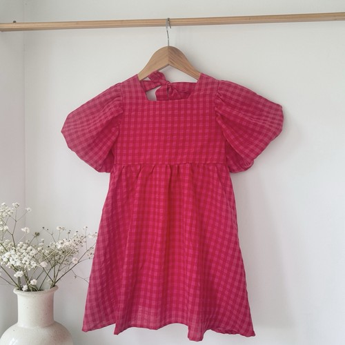 Robe vichy rose - -,