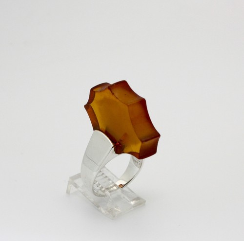 Unique baltic amber ring set - ,