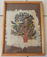 Véritable papyrus d'Egypte - Dessin sous cadre oiseaux - cla