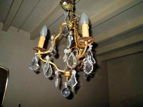 Lustre cage bronze - style, louis