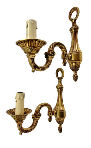 Anciennes appliques laiton - 2,