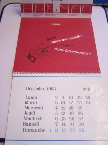 Calendrier vintage esso - calendrier,