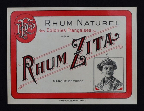 Ancienne étiquette rhum zita - étiquette,