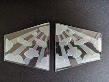 2 grands verres nuages de lampe PIROUETT gravés à l'acide EN TRES BON ETAT voir