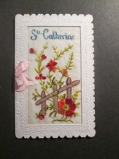Carte postale ancienne brodee