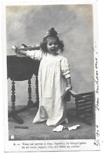 Série 5 CPA carte postale ancienne la fillette le livre et les lunettes 1900