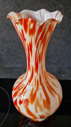 Vase clichy blanc rouge - clichy,