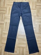 Jean Droit Noir Satiné Brodé