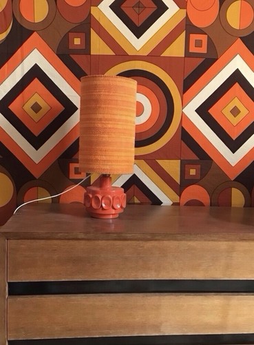 Lampe orange abat jour - orange,