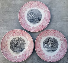3 anciennes assiettes parlantes Napoléon Sarreguemines - Batailles Bonaparte A02