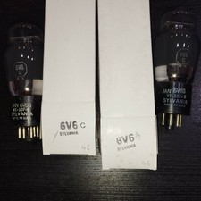 6V6G / 6V6 SILVANIA Vacuum Tube Valve  MATCHED NOS  1 paire soit 2 tubes  Tir89