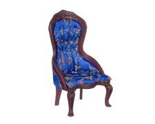 Chaise Pour Poupée Femme Victorienne En Acajou Bleu Royal Mobilier De Salon