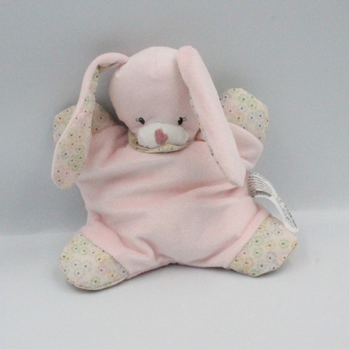Doudou semi plat - lapin, rose