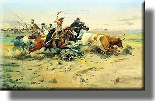 Vintage cowboy bull catch - cowboy,