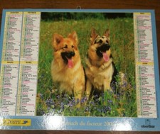 calendrier PTT , almanach facteur poste 2004 CHIEN CHIOT golden et berger 