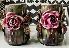 Paire de Vase Barbotine Art