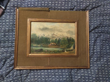 ancien tableau huile sur bois signé animaux nature