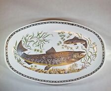Longchamp, Ancien 9 Assiettes À Poisson Carrées + Grand Plateau De Service 