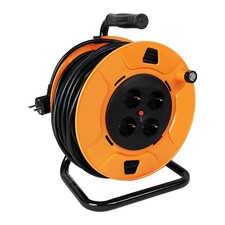 Enrouleur de câble 50m arrêt de protection thermique 4 prises rallonge boîtie...