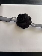 Bijou tissu bracelet ruban noir  avec Rose  «  Midnight Poison « Dior
