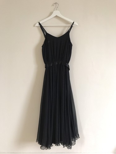 Robe midi vintage noire - , en