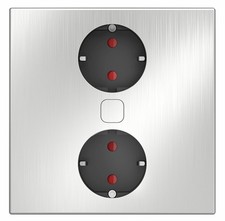 Prise Encastrée Cuisine Bureau 2-fach Prise de Cuisine Duplexq Acier Inox