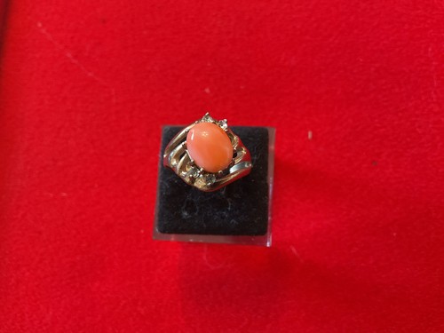 Bague argent vermeil corail