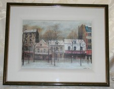 sérigraphie, reproduction toile André Renoux, Montmartre, Au cadet de Gascogne