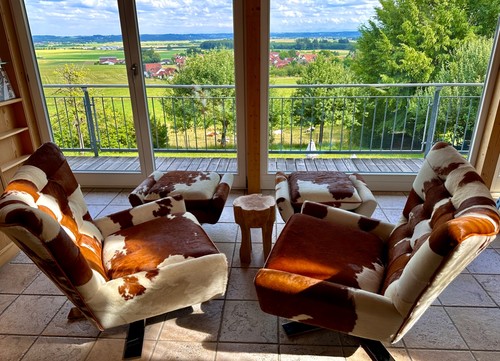 Fauteuil lounge en cuir - v,
