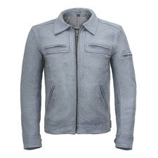 Blouson moto motard gris uni